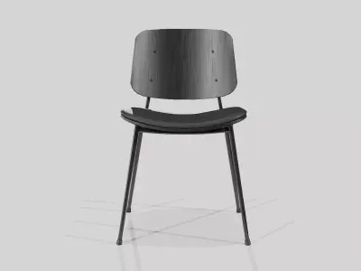 Soborg Metal Base-Model 3061-black lacquered and dark steel Low-poly 3D model