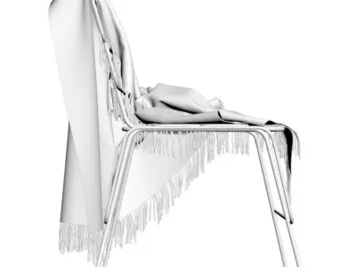 Blanket for a chair 3D model