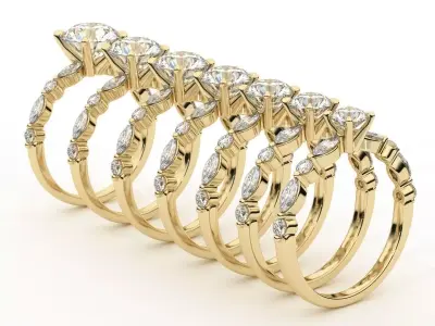 Versailles Diamond Ring 3D print model