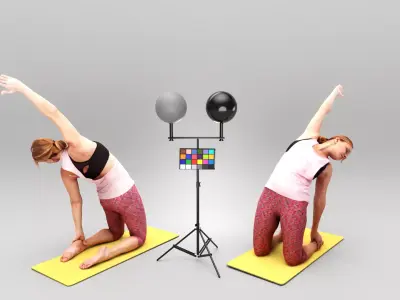 Woman in yoga pose 439 Low-poly 3D model