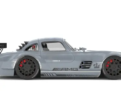 mercedes benz sl 300 gullwing widebody 3D model
