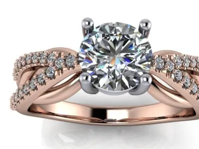 Modern Fashion Split Weave Art Nouveau Stylish Ladies Ring 3D print model