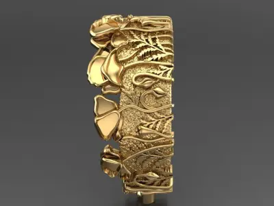 flower unique ring 3D print model