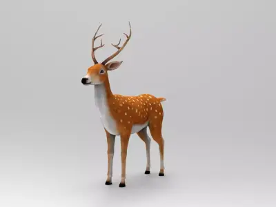 Deer 3d modeling and  Deer 3d model with texture Low-poly 3D model