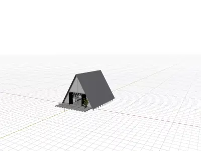 Triangle House Blender 3d Low-poly 3D model