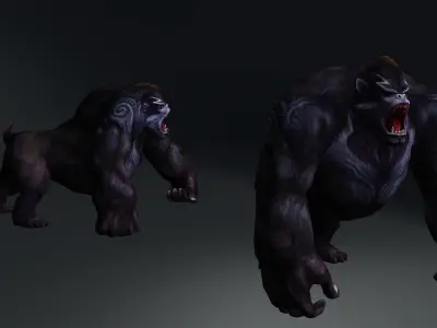 gorila animated 3d model Low-poly 3D model