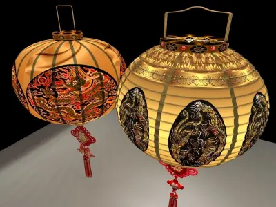 Chinese red lantern  3D model 21