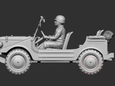 1 to 56 DKW Munga  - open - folded Roof - German Bundeswehr 3D print model