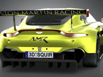 Aston Martin Vantage GTE Racecar 2018 LowPoly Low-poly 3D model