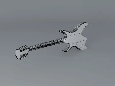 Late 1970s B C Rich Bich Model guitar Free 3D model
