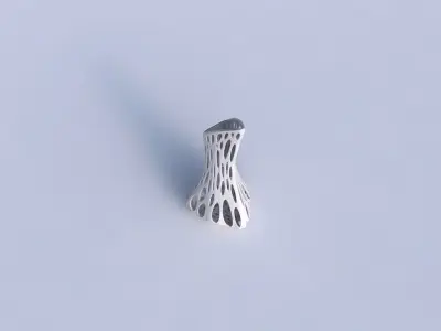 Vase puffy tappered triangle with relaxed organic lattice 3D print model