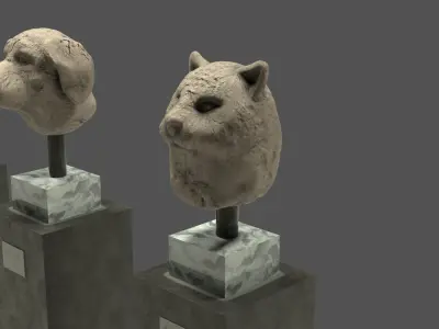 Sculpture pet collection Low-poly 3D model