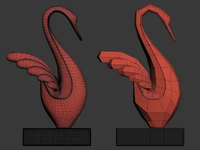 Sculpture Silver Swan P 3D print model