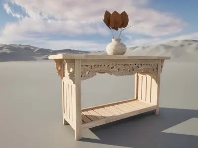 Hand-Carved Table Balinese Artisan Furniture 3D model