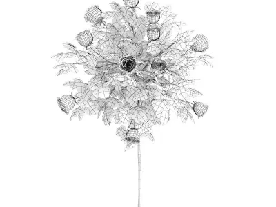 White Rose Tree 3D model