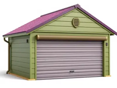 Colorful Garage model pack Low-poly 3D model