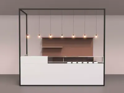 Coffee Shop Bar 1 3D model