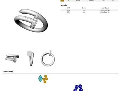 Ring Juste Un Clou 3D print model