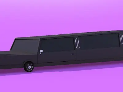 Cartoon Low Poly Limousine Low-poly 3D model
