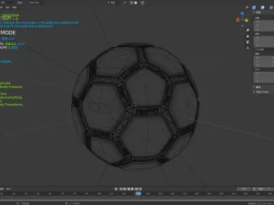  Sci-fi mechanical football polygonal ball 3D model