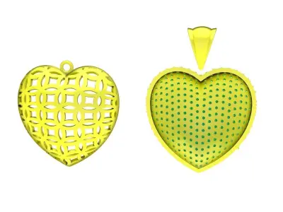 Luxury Pave Heart Pendant 3D Model 4272 3D print model