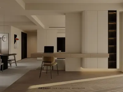 Modern Elegance - 3D Living  Dining and Bedroom Spaces 3D model