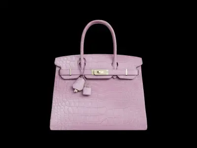Pink Leather Handbag 3D model
