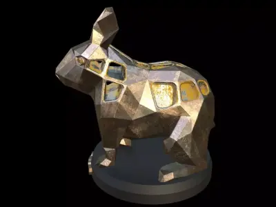 Steampunk Rabbit Pose Low-poly 3D model