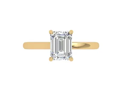 Emerald Solitaire Ring 3D print model buy