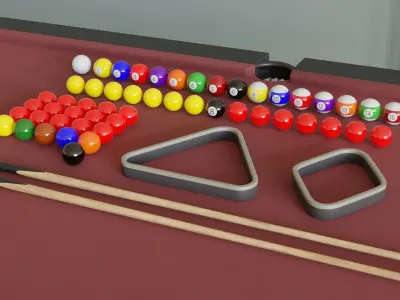 Complete Snooker Table 3D model