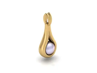 womens elegant 7mm round dangling pearl pendant  for chain 3D print model