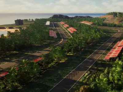 The Verdant Grand Prix - Unreal Engine Car Race Track Template Low-poly 3D model