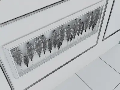 Metal stainless plants with gold M 19 3D model