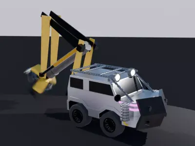 Epic Drill Car Armored Version Low-poly 3D model