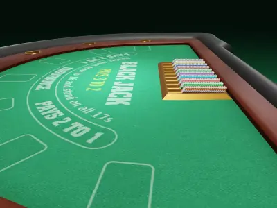Blackjack Table 3d model Low-poly 3D model