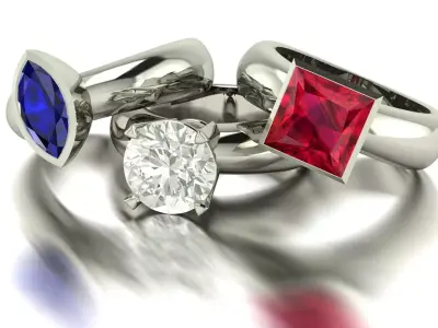 Jewelry ring 3D print model 15
