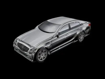 silver color car   Low-poly 3D model