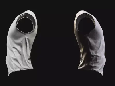 White Tank Top for Male Characters -Real-Time Outfit Low-poly 3D model