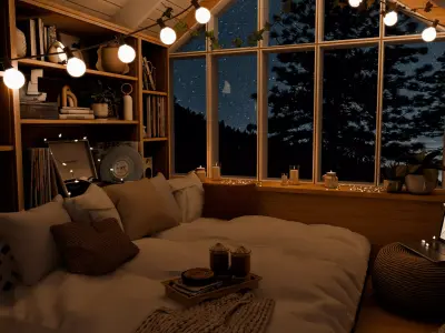 Cozy Nook 6 Blender Scene 3D model