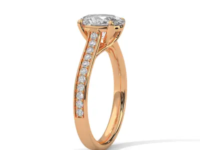 solitaire ring with detail images and 360 render videos 26 3D print model