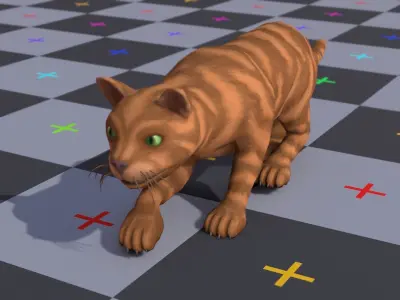 Stylized Cat Low-poly 3D model