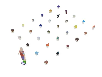 Stylized Soccer Football Player plus 30 Haircuts Low-poly 3D model