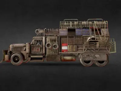 Post apocalypse Truck PBR Low-poly 3D model