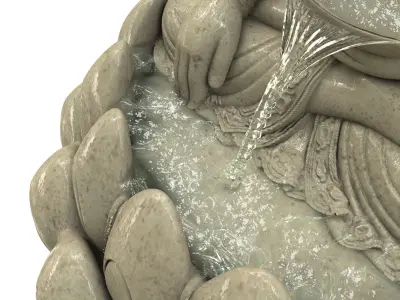 Buddha Lotus Fountain 3D model