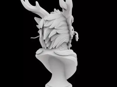 Eastern Dragon Head Bust 3D Printable Model 3D print model