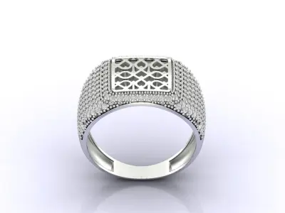 Print Ready STL 3DM  Gents Rings Diamond Men Ring  3D print model 146