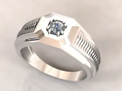 man diamond ring 3D print model