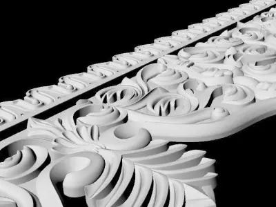 Central decor ornament for furniture 3D model 392