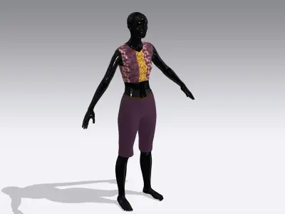 Woman Cloth Dress Low-poly 3D model 10
