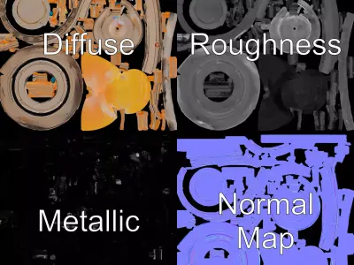 Celestial Orrery Bronze model pack Low-poly 3D model